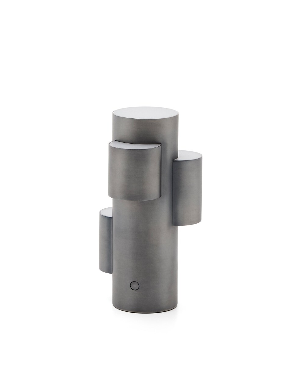 Adrina Portable LED Table Lamp inÂ©DarkÂ© Grey Metal with BrushedÂ©Finish