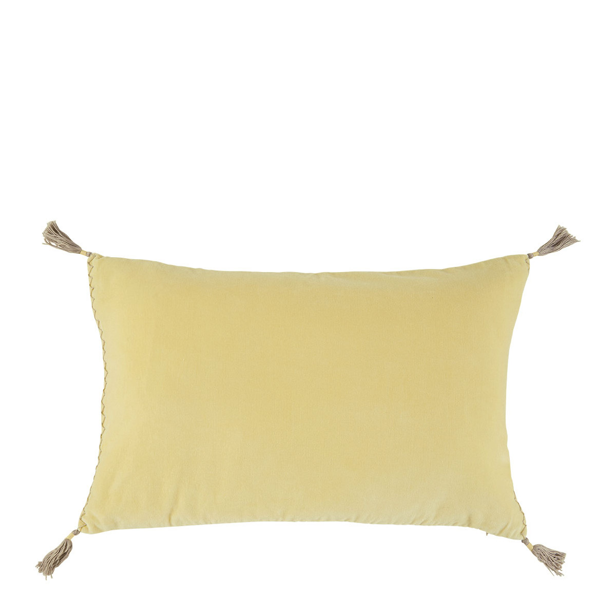 MATTEO cushion cover pastel yellow cotton velvet 40x60
