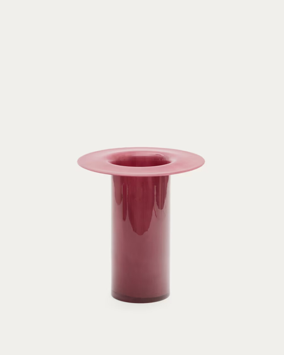 Kelse pink glass vase. 28 cm