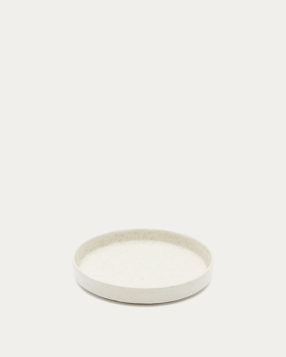 Setisa white ceramic dessert plate