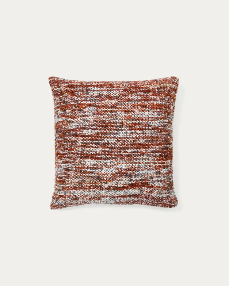 Yadit cushion cover in terracotta-coloured viscose and cotton 45 x 45 cm