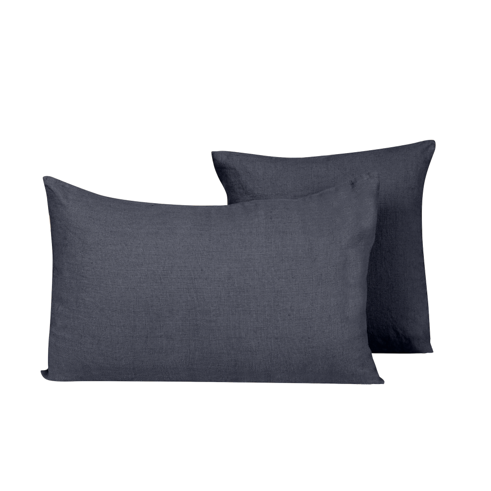HOUSSE DE COUSSIN PORTICCIO LIN DENIM 45X45