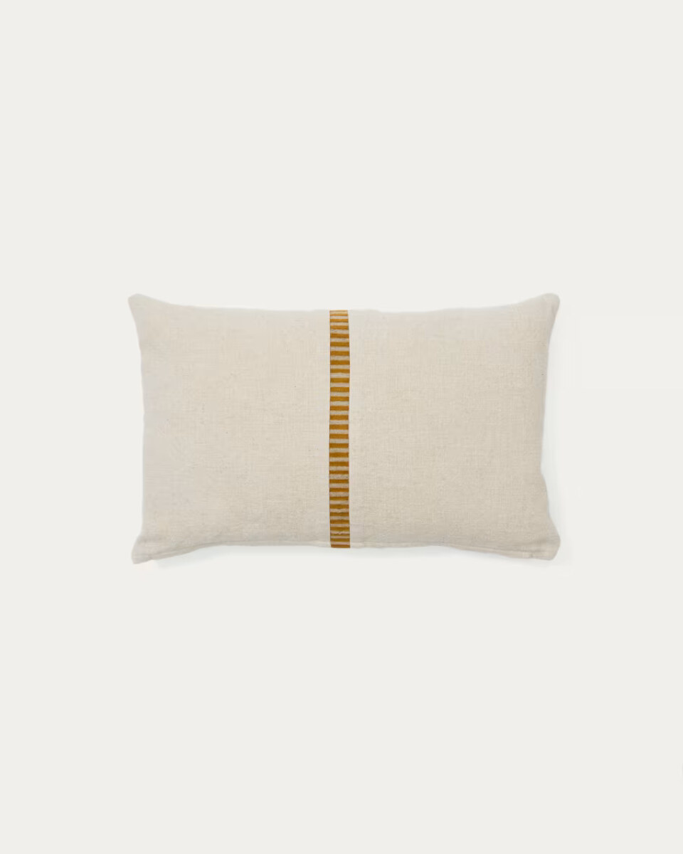 ARDIT Ardit beige linen and cotton cushion cover mustard 30x1x50