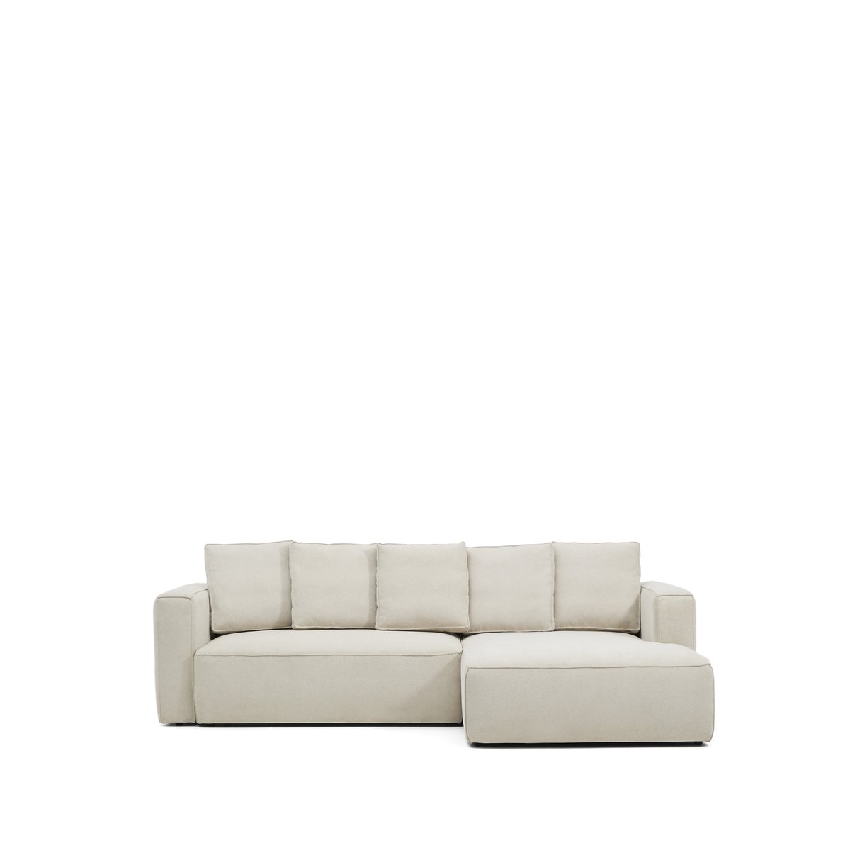 Marela beige chenille 3-seater sofa bed with right chaise longue 276cm FSC Mix Credit