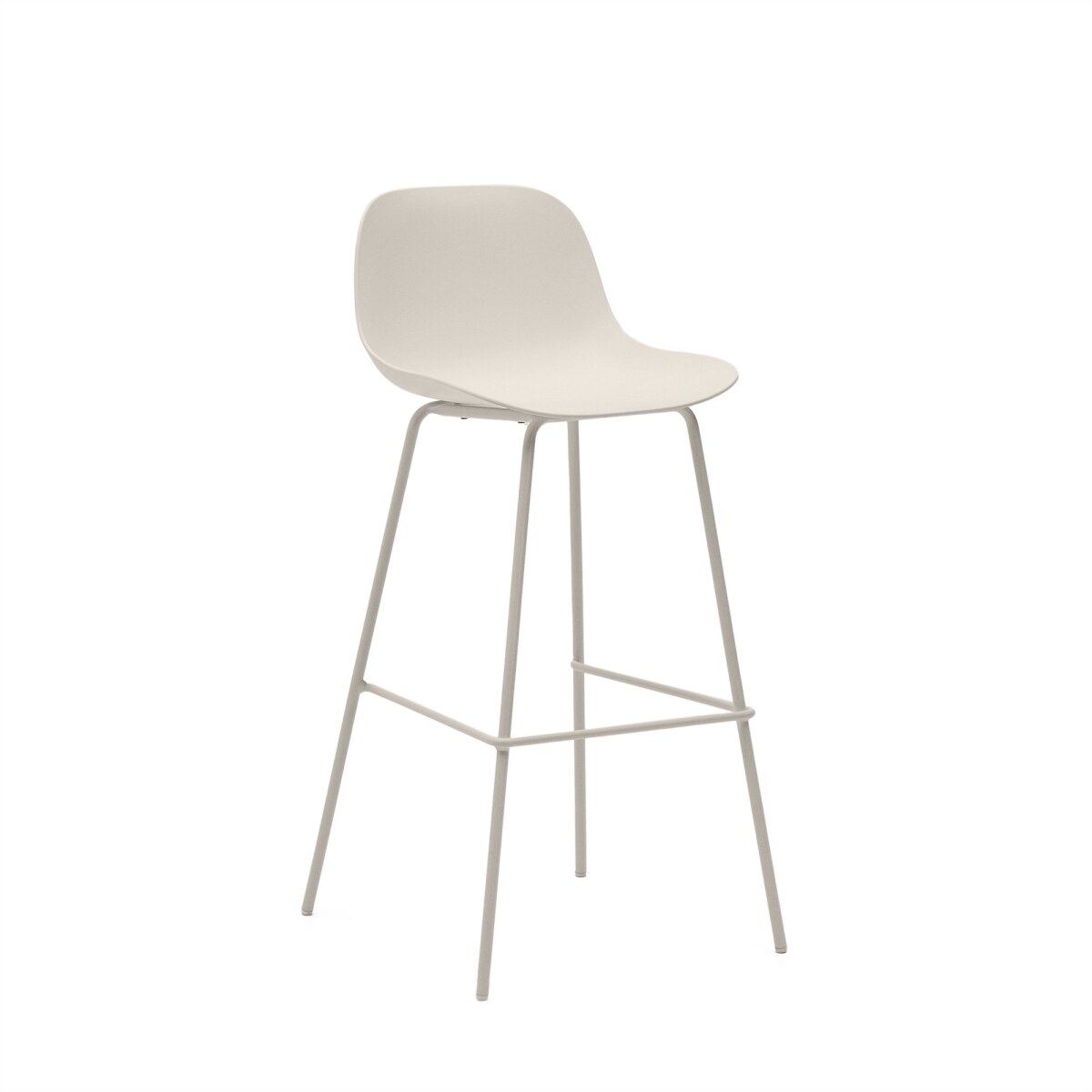 Altea beige stool with beige-finished steel legs 75 cm