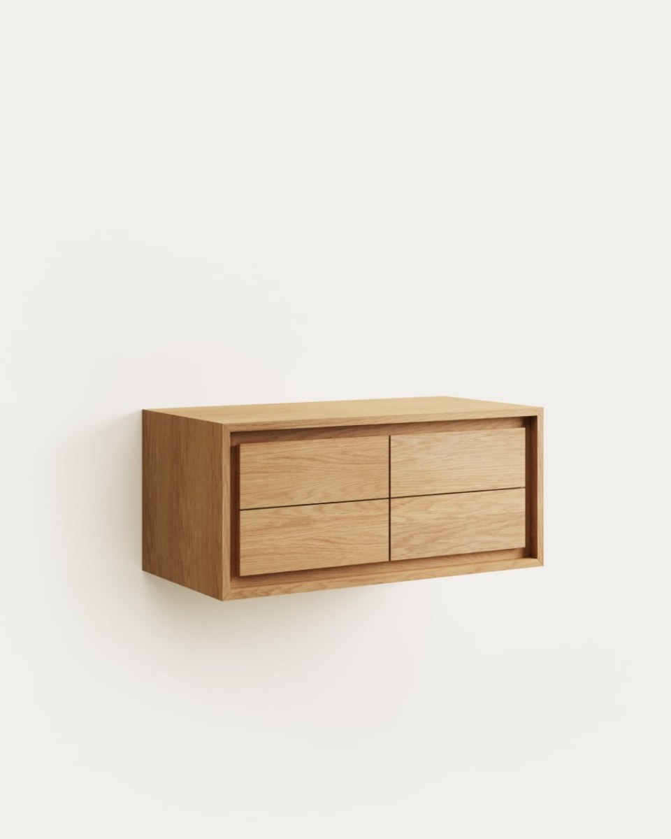 Kenta bathroom furniture in solid teak wood with a natural finish.   90 x 45 cm