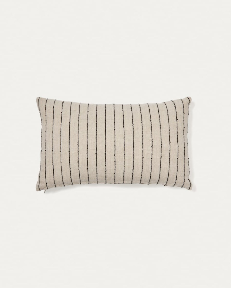 Sanima beige striped cushion cover 100% Linen 50 x 30 cm