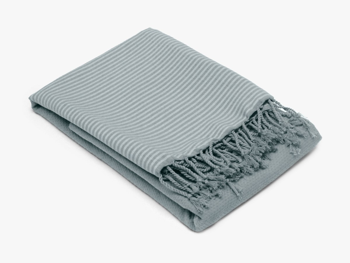 Fouta 100x200 cm + franges Nid d Abeille Vent du Sud Lichen