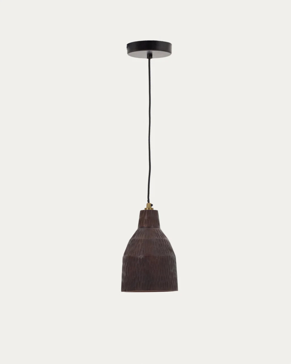 Amire elongated wooden ceiling lamp in a black finish.  15 cm