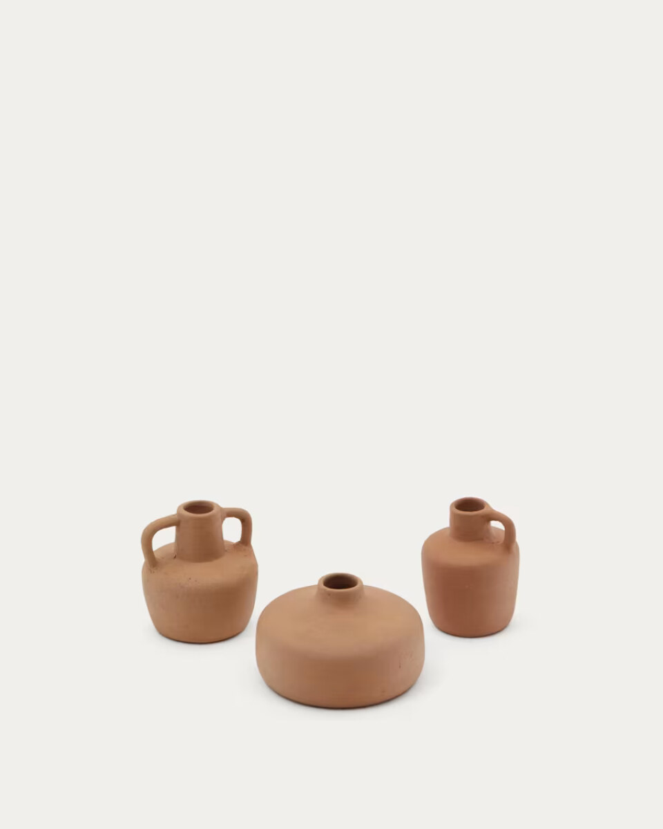 Sofra set of 3 terracotta vases. 6 cm / 7 cm / 10 cm