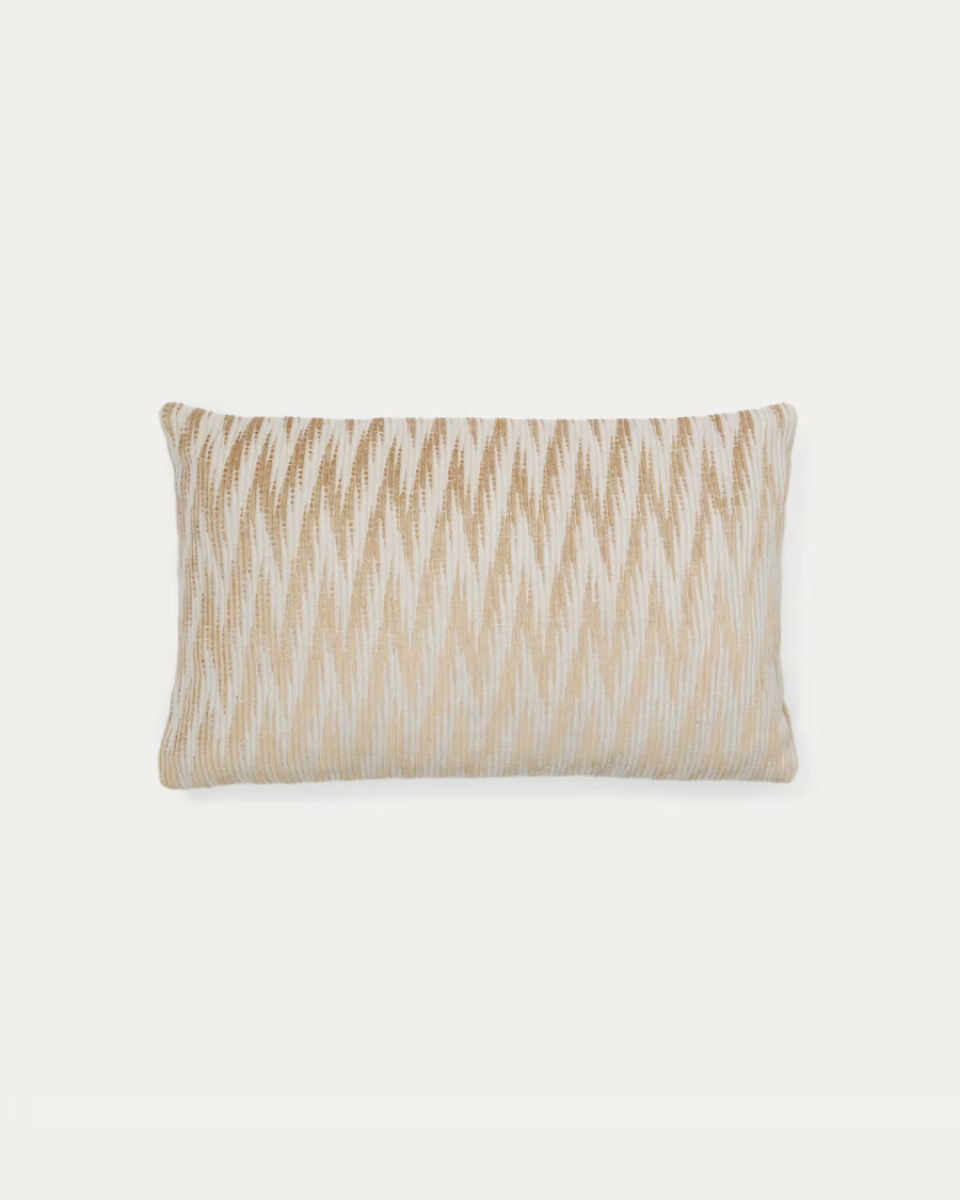 Sigato beige and ecru viscose and cotton. 50 x 30 cm