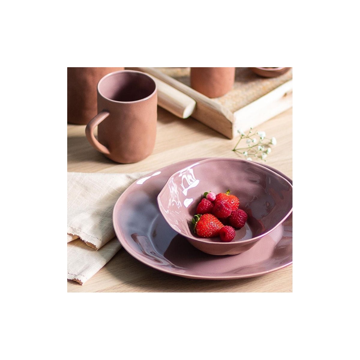 Tam Stoneware Side Bowl Terracotta Rose