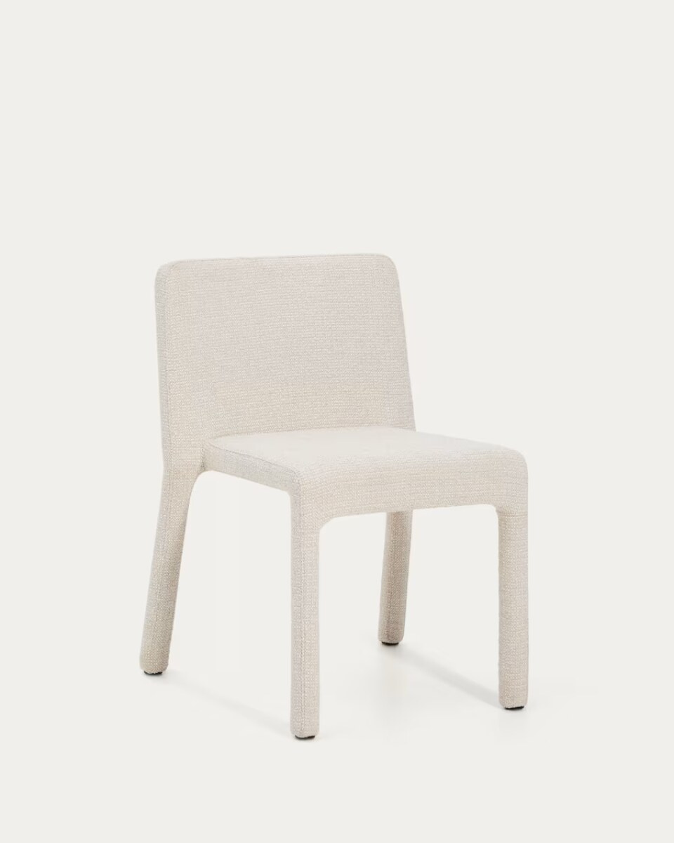 Loria stackable chair in beige chenille