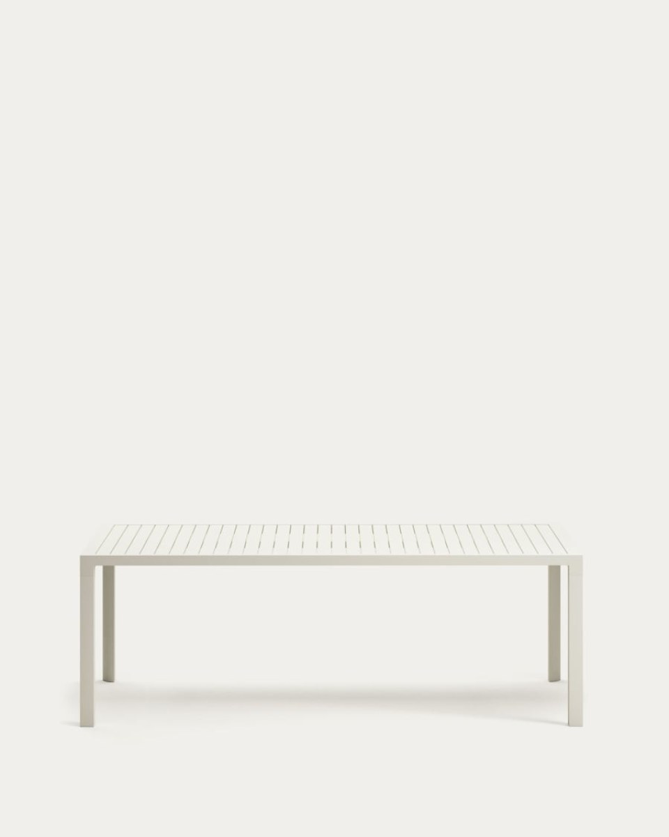Culip aluminium outdoor table in powder coated white finish. 220 x 100 cm