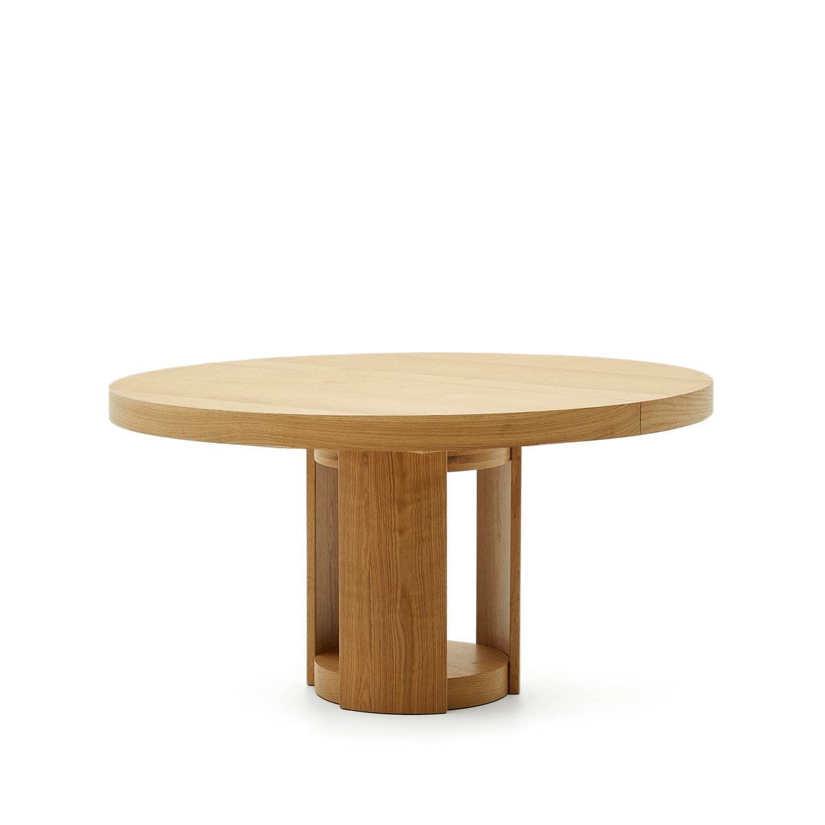 Artis extendable round table in solid oak wood and veneer 150 (200) cm x 80 cm FSC 100%