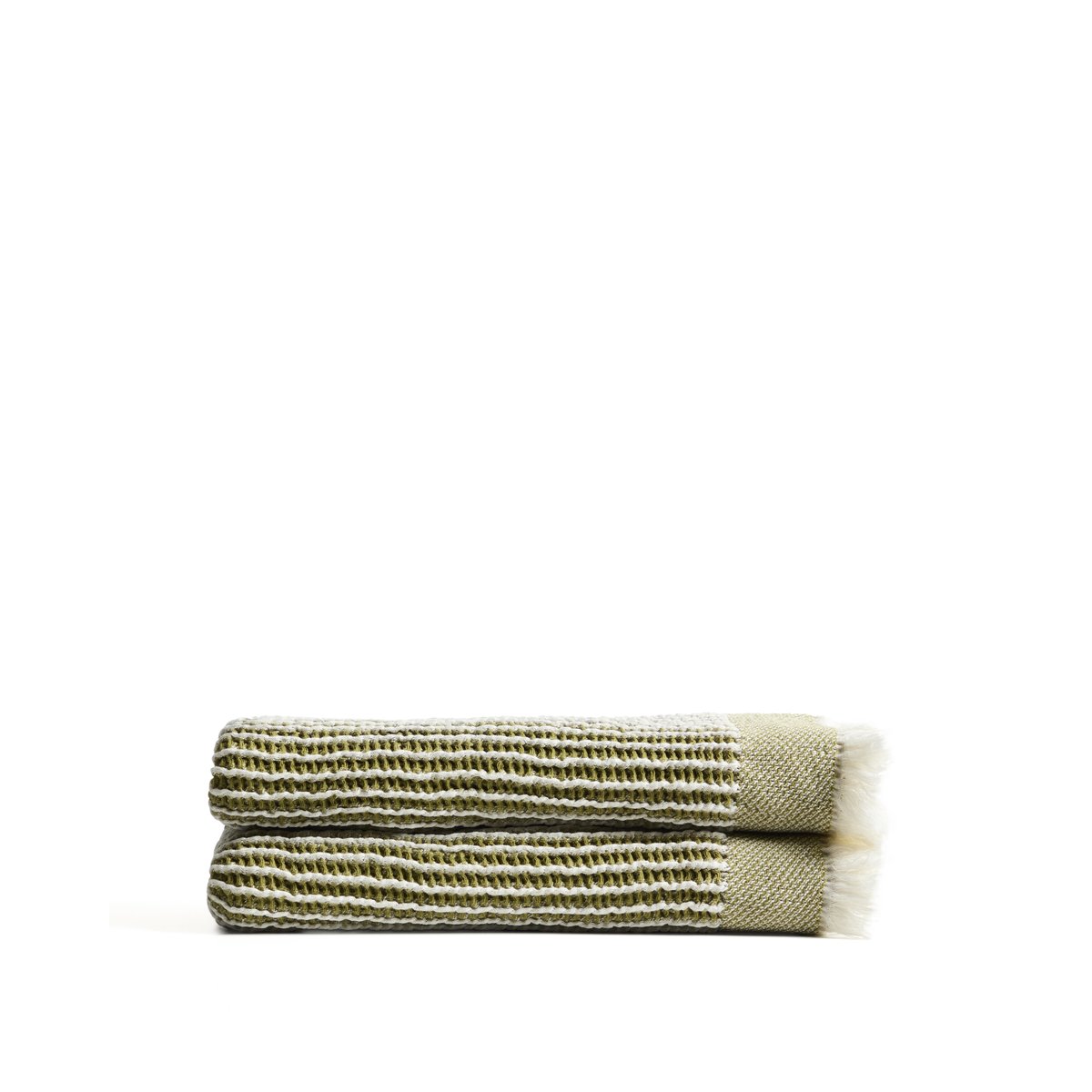 Lideba green striped cotton blanket 100 x 170cm