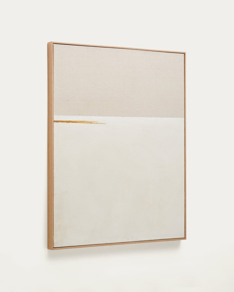 Salin abstract painting with a horizontal linen stripe 80 x 100 cm