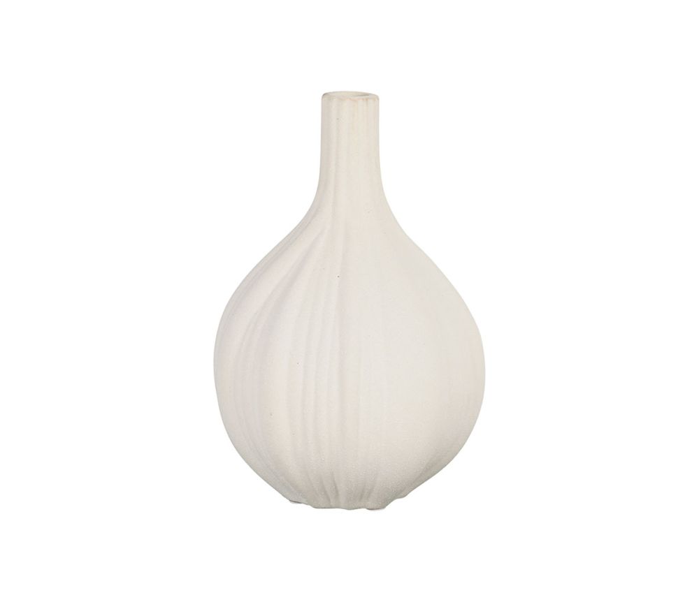 VASE BOUTEIL PLISSE BLC D17H25