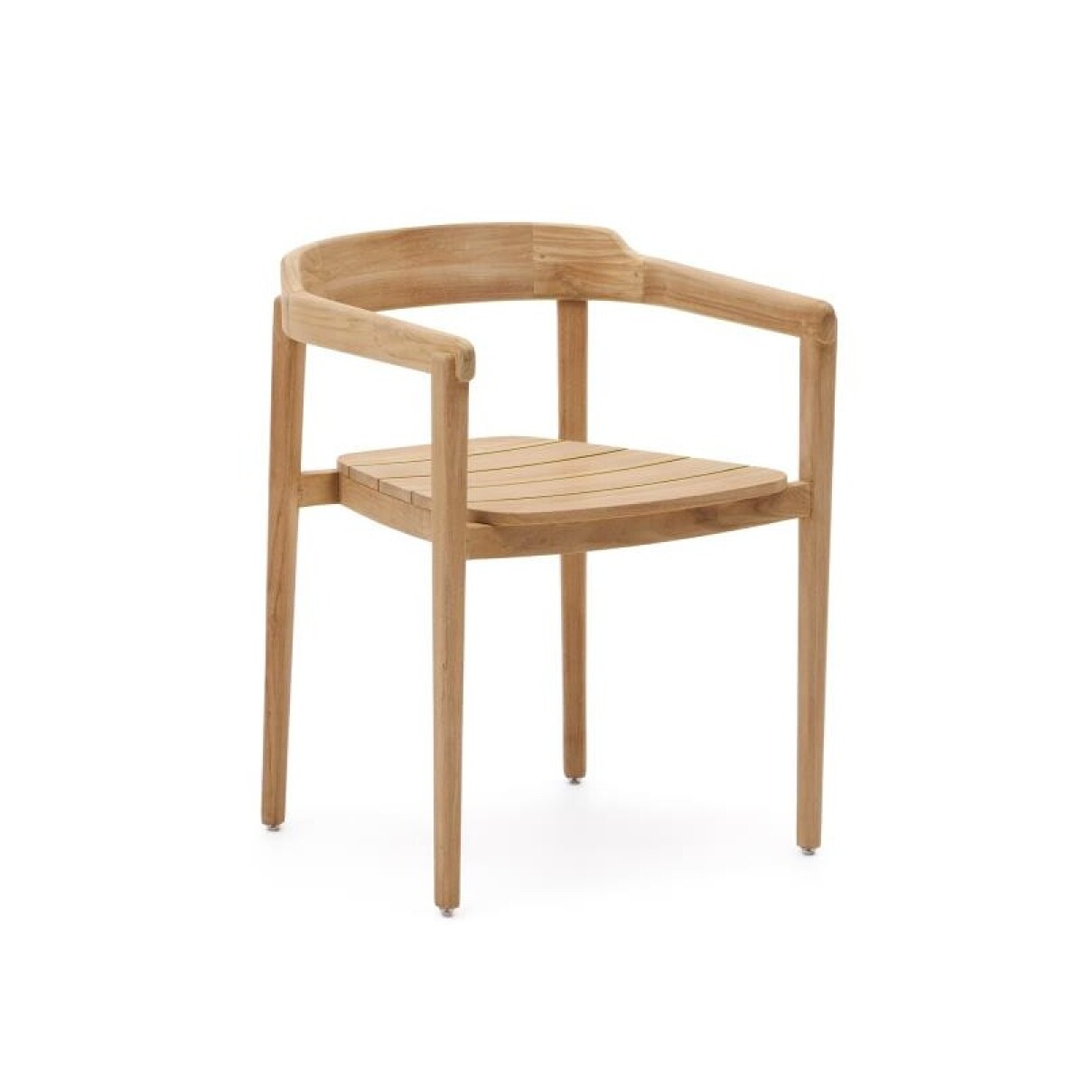 Icaro stackable solid teak wood chair in a natural finish