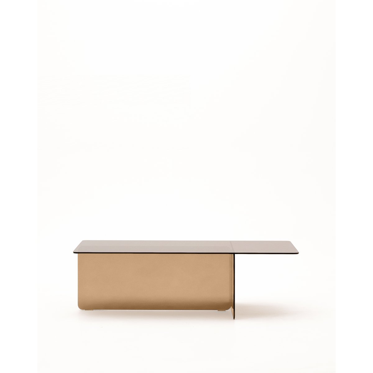 Zaren brown tempered-glass coffee table 120 x 60 cm