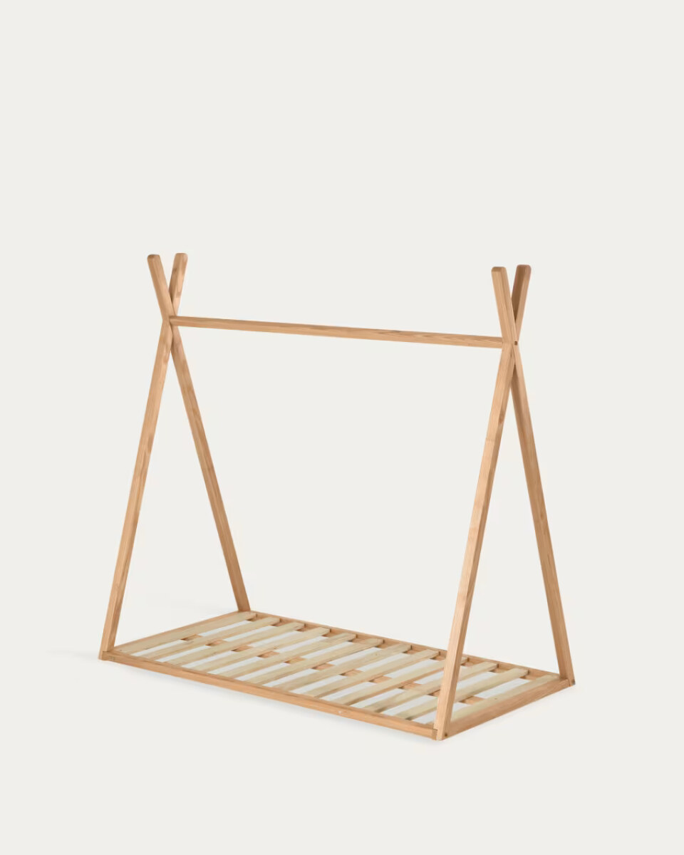 Maralis teepee bed made of solid beech wood with a natural finish. for 70 x 140 cm mattresses