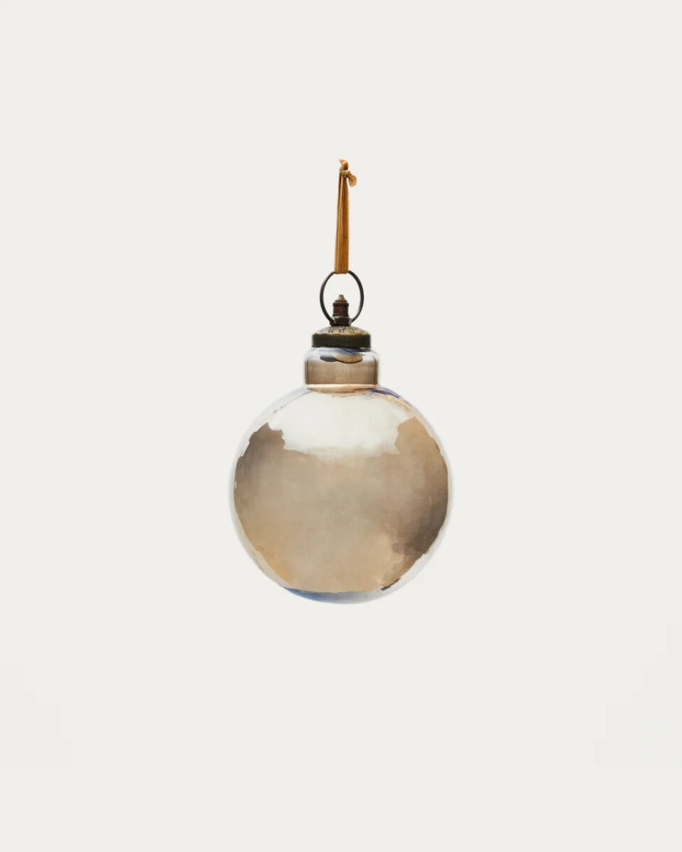 Piril Christmas bauble made of brown recycled glass.  15 cm