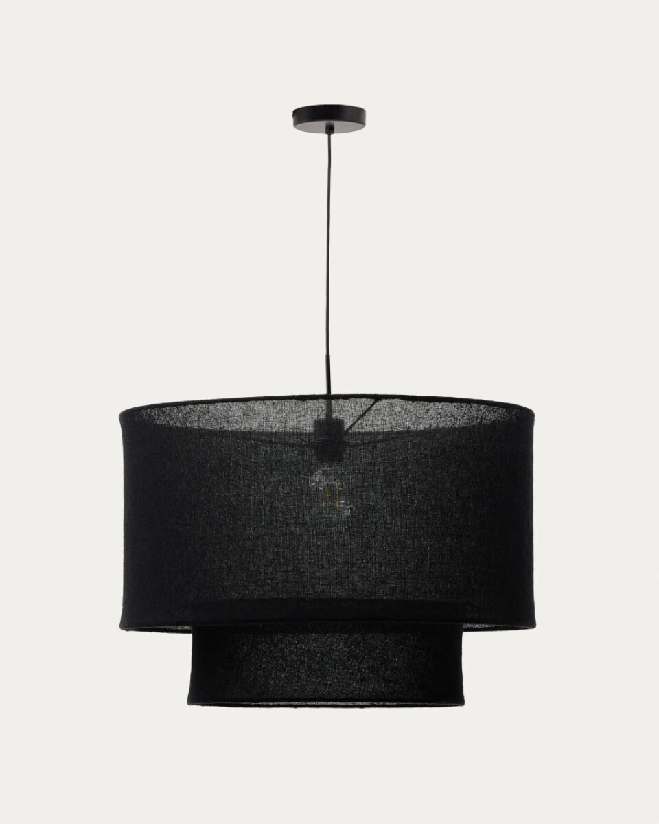 Mariela linen ceiling lamp shade in a black finish  60 x 40 cm