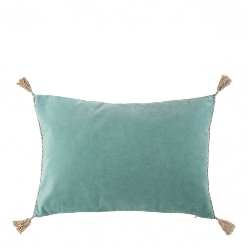 MATTEO cushion cover aqua blue cotton velvet 60x40