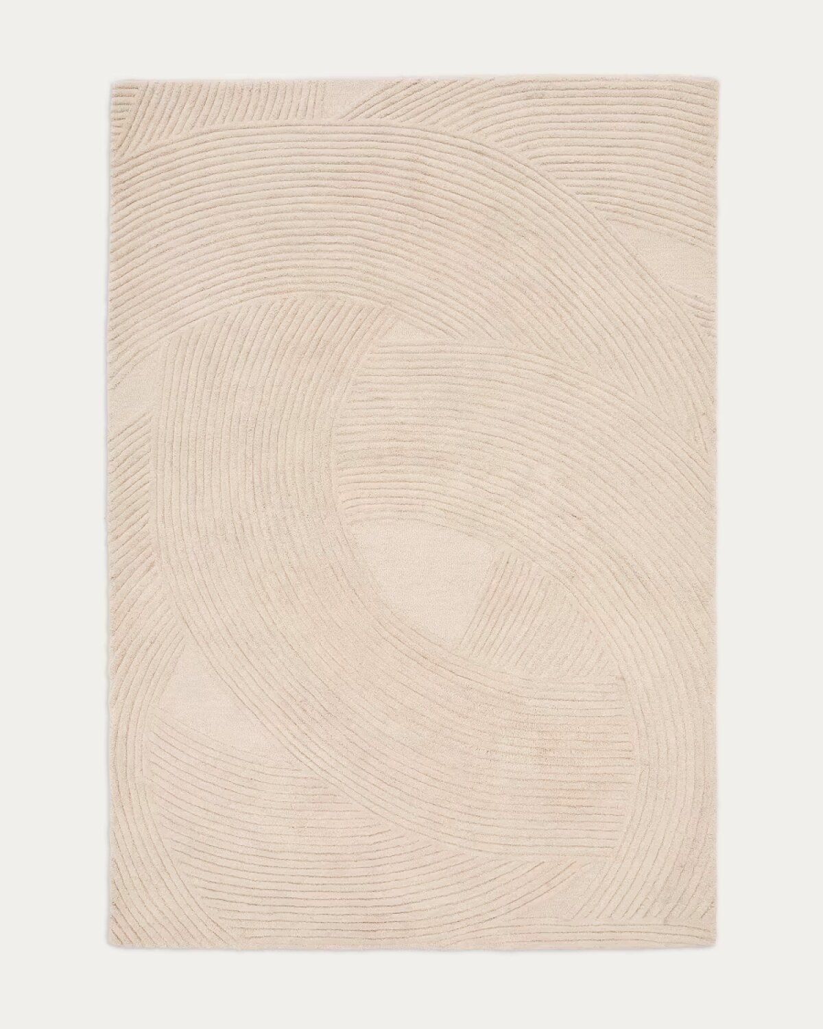 Domm beige wool rug 200 x 300 cm