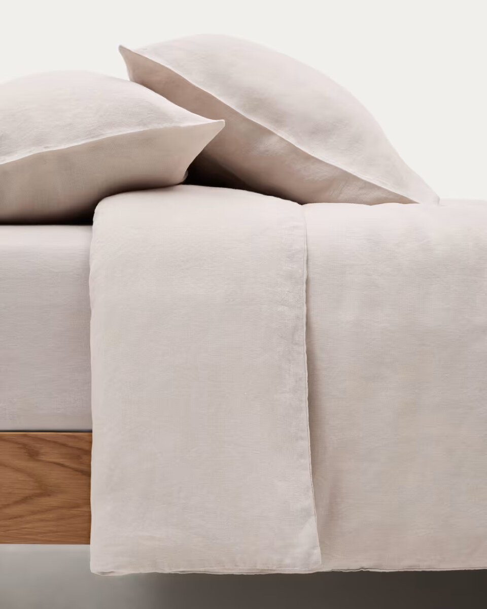 Simmel grey. cotton and linen duvet and pillow cover set. 150 cm bed