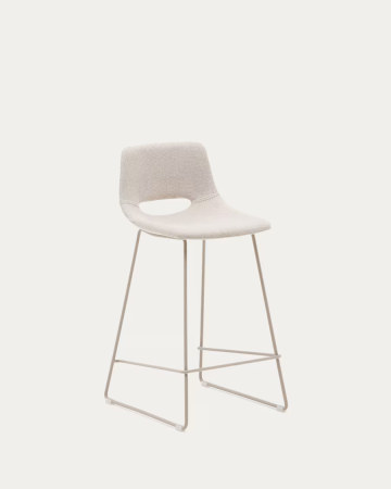 Zahara beige stool with steel in a beige finish. height 65 cm