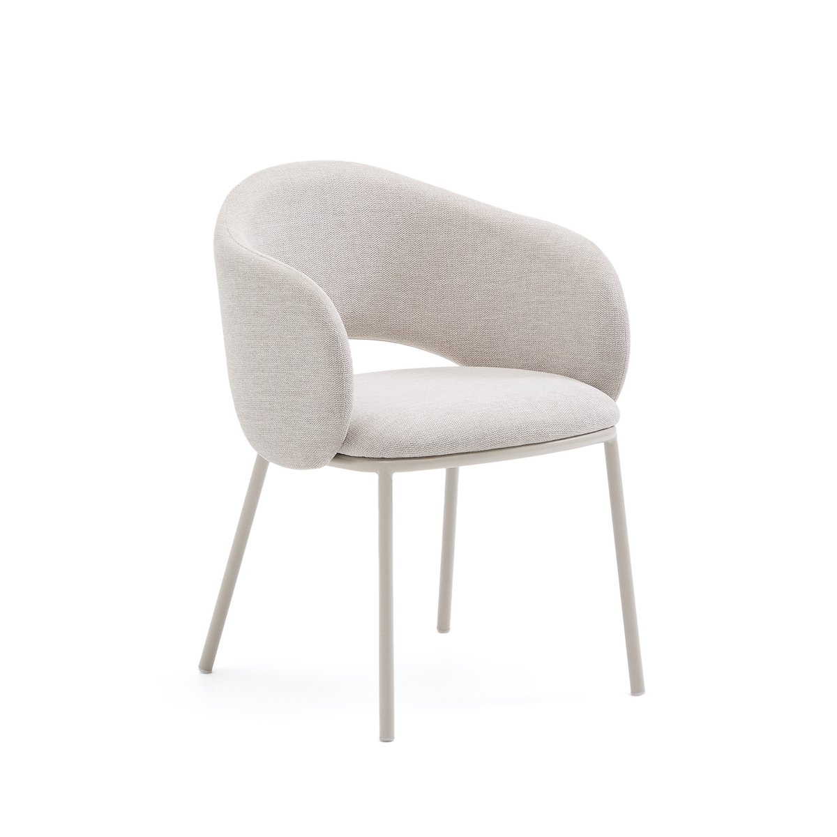 Maina chair in beige and steel legs in a beige finish FSC Mix Credit