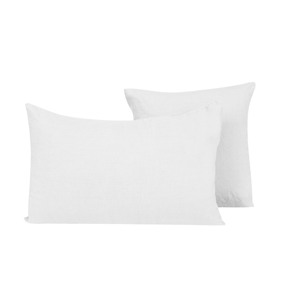 HOUSSE DE COUSSIN PORTICCIO LIN BLANC 40X60