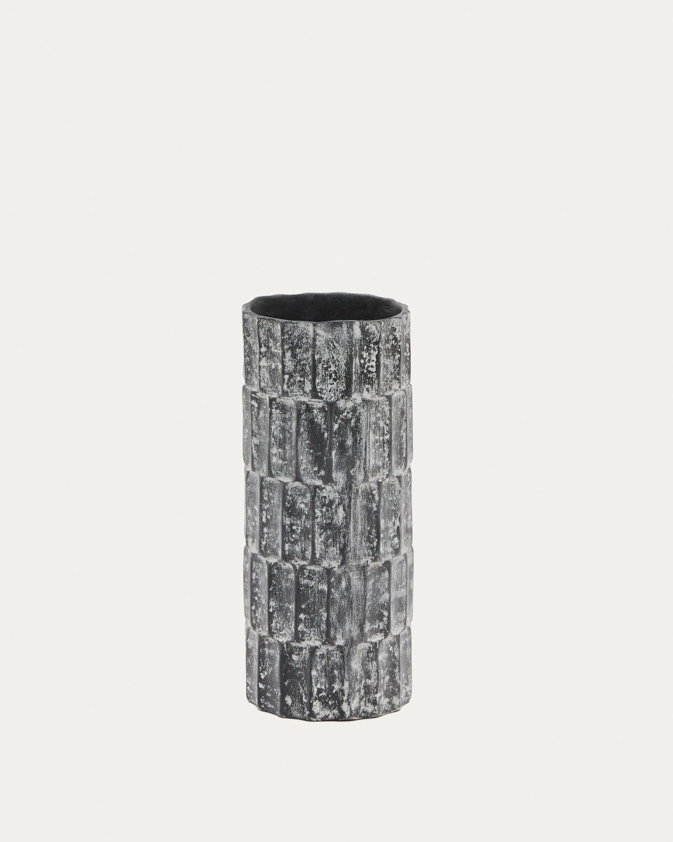 Arisa black. papier mché vase. 31 cm