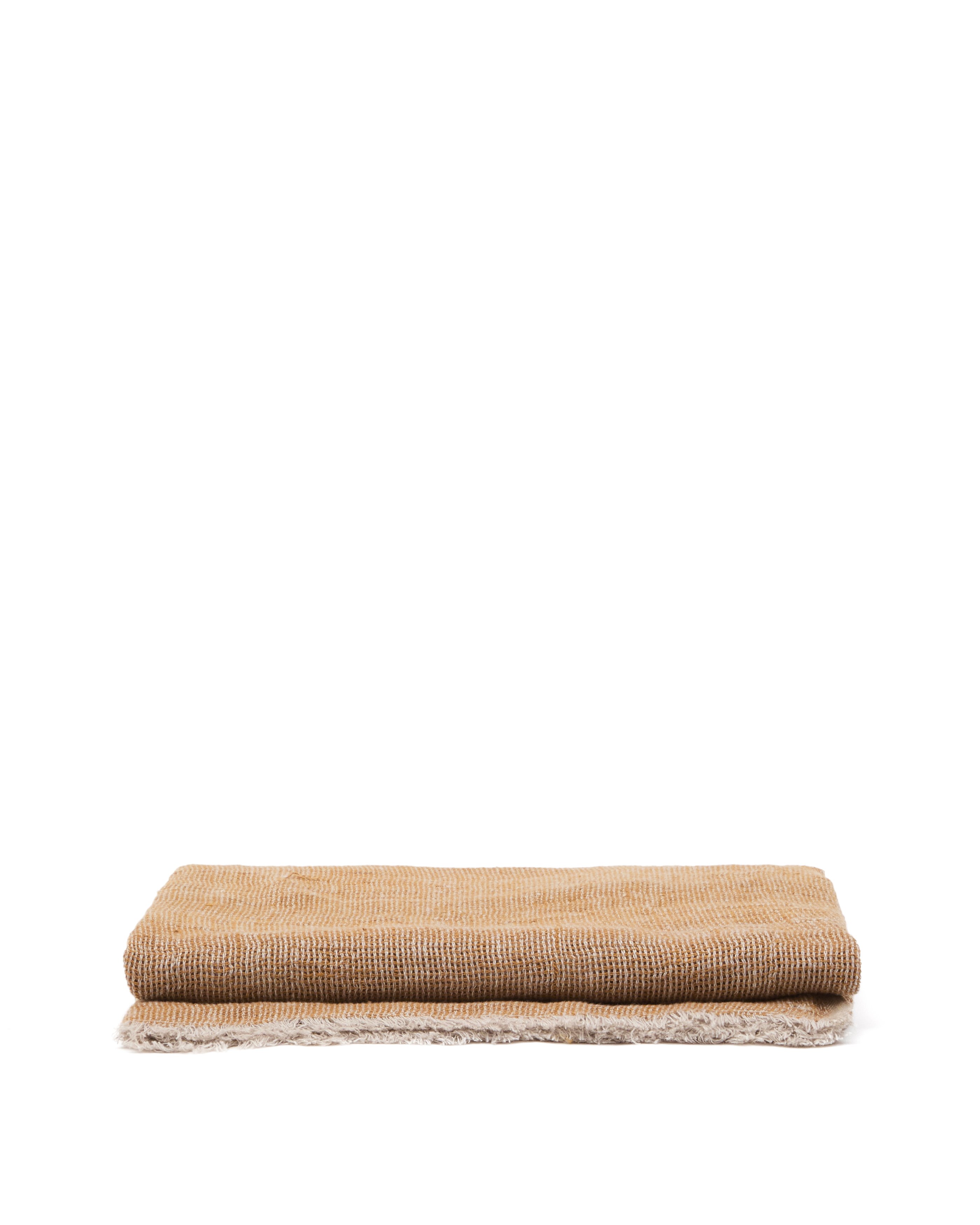Sanae blanket 100% linen terracotta with fringes 130 x 170cm
