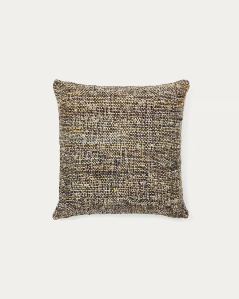 Yadit cushion cover in beige viscose and cotton. 45 x 45 cm