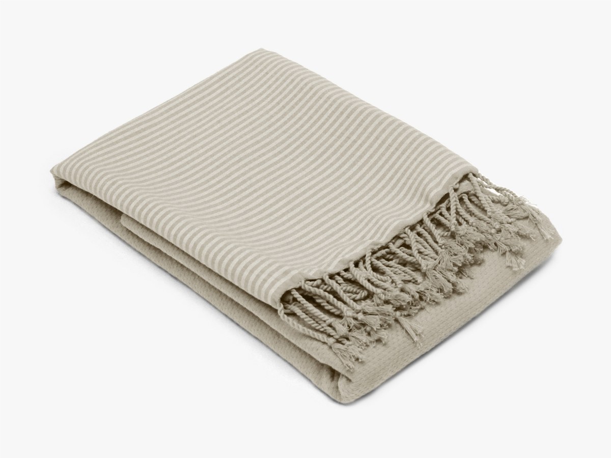 Fouta 100x200 cm + franges  Nid d Abeille Vent du Sud Craie