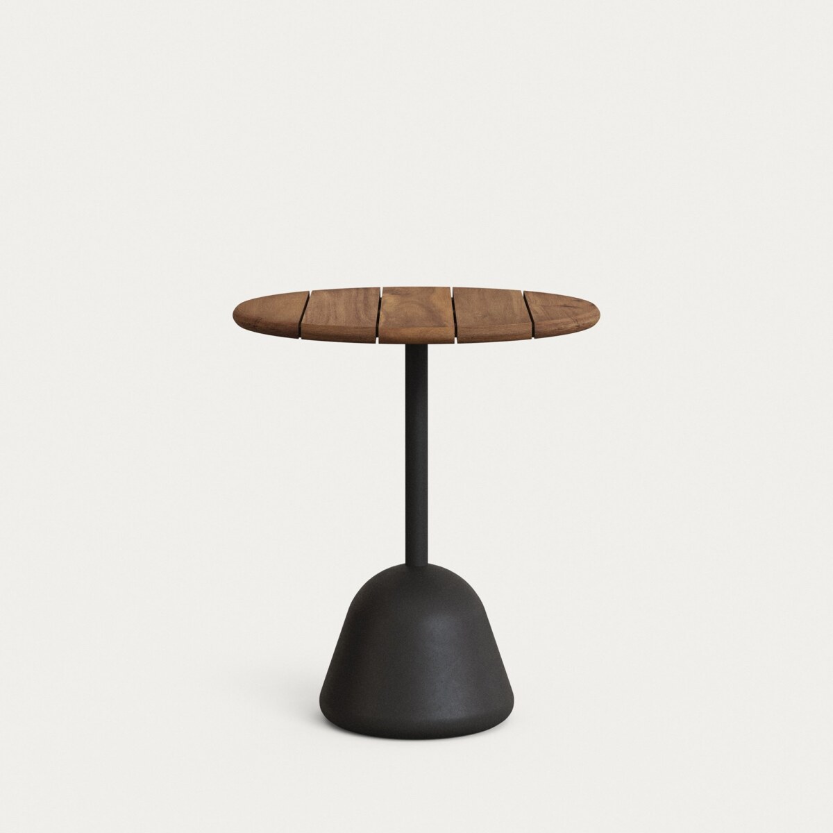 Saura table.  black metal top acacia with walnut finish. 75 x 70 cm FSC 100%