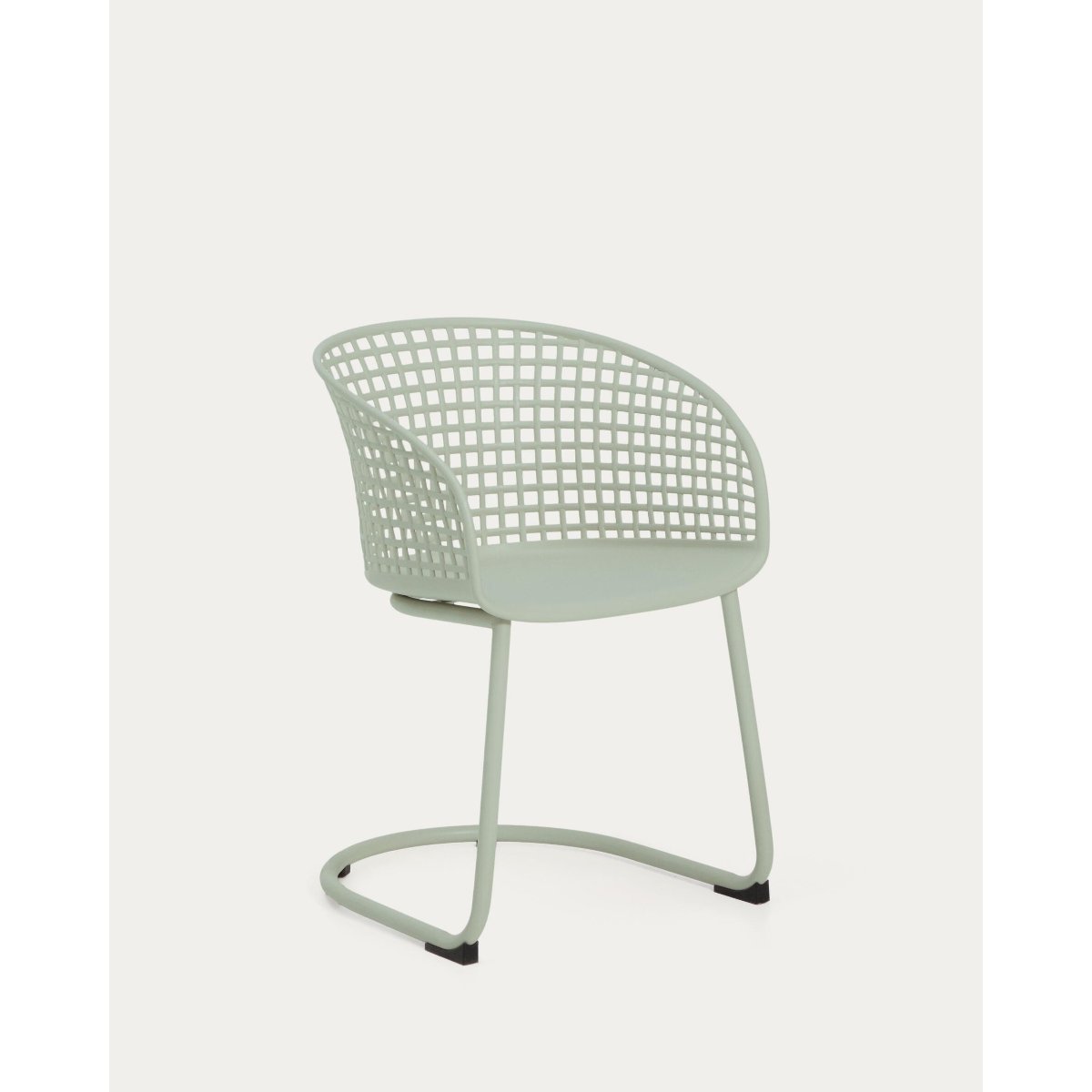 Tenaro green plastic outdoor chair with steel structure
