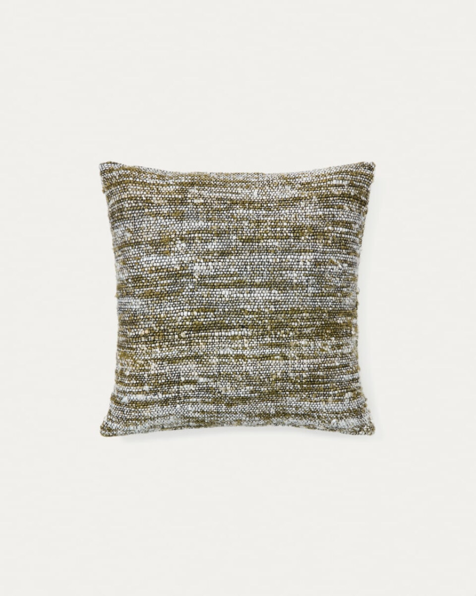 Yadit cushion cover in green viscose and cotton 45 x 45 cm
