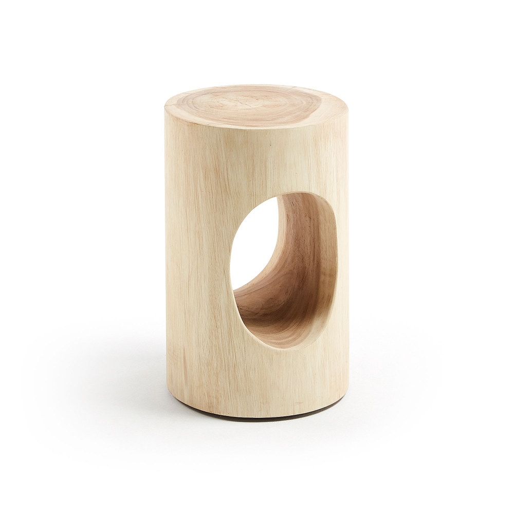 Halker solid rain tree wood side table.  30 cm