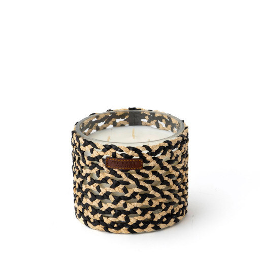 BOUGIE RAPHIA CUIR MINA NOIR M / NARGUILE