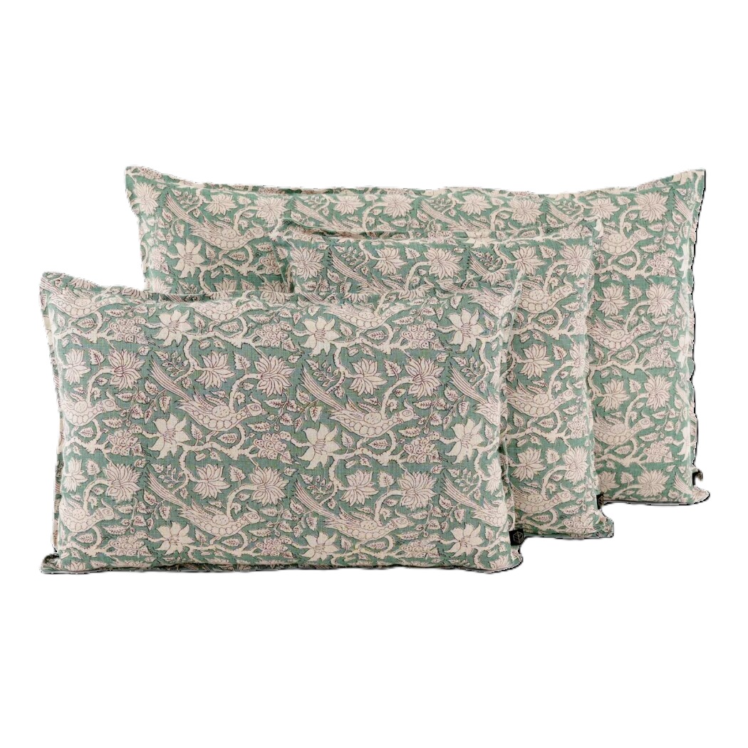 JAIPUR CUSHION SAUGE LINEN COTTON 18X18 INCHES 45X45 CM