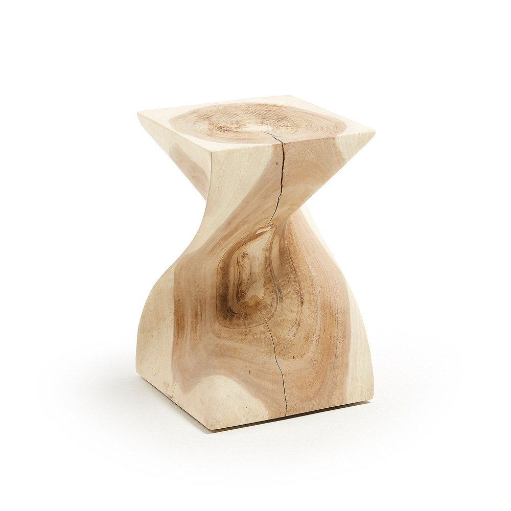 Hakon solid rain tree wood side table. 30 x 30 cm