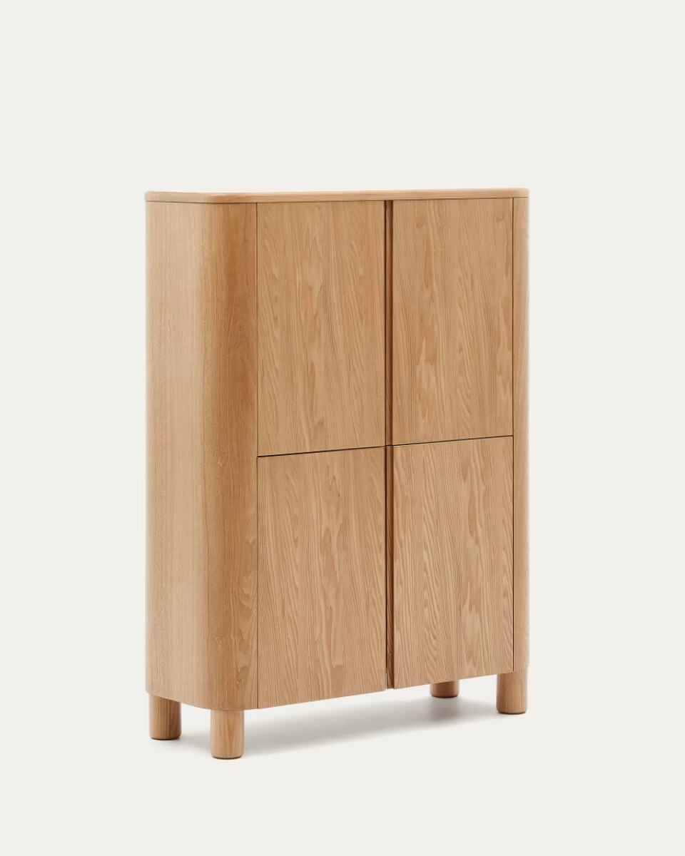 Salaya tall sideboard in  ash plywood FSC Mix Credit. 100 x 134 cm