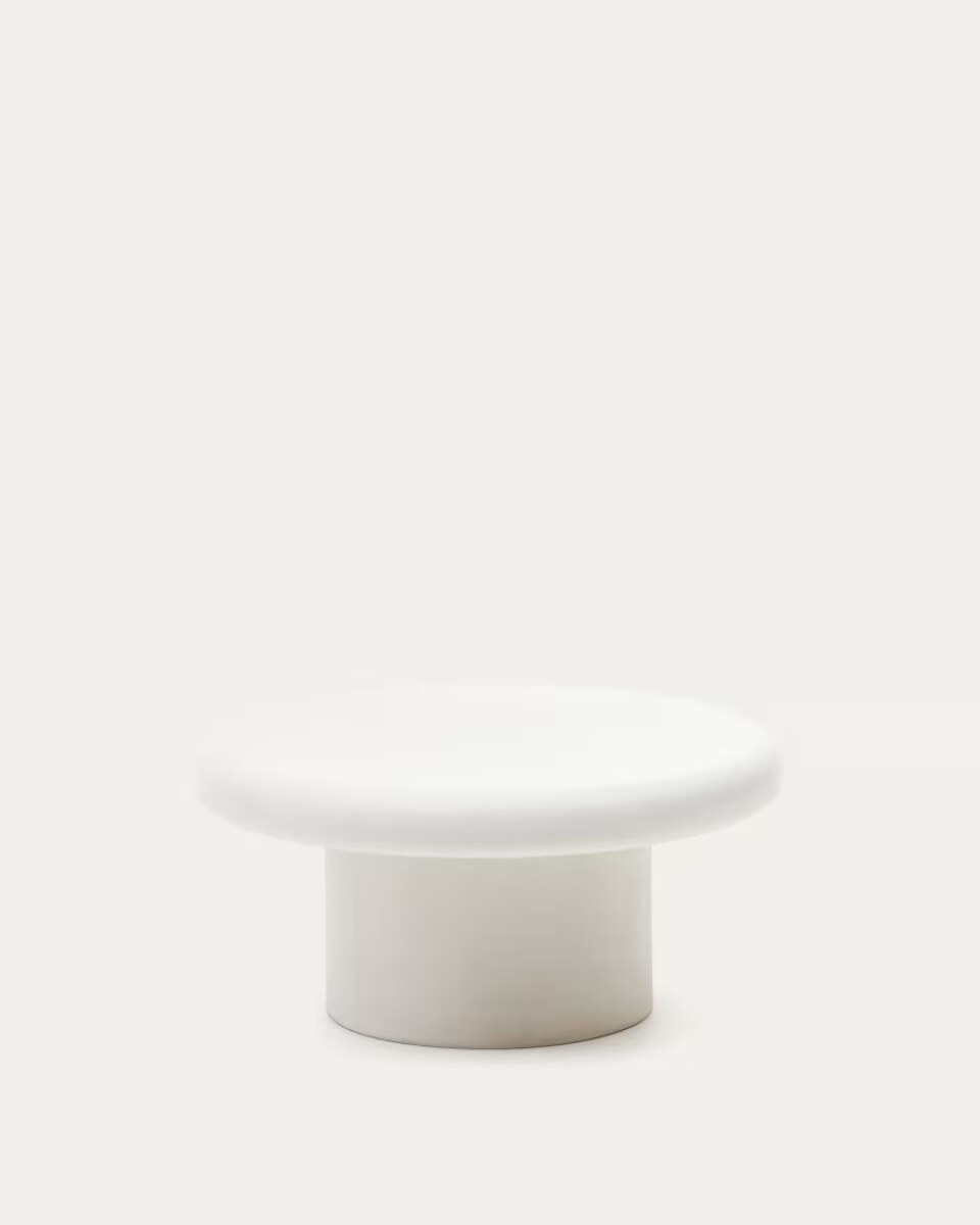 Addaia Round White Cement Coffee Table 90 cm