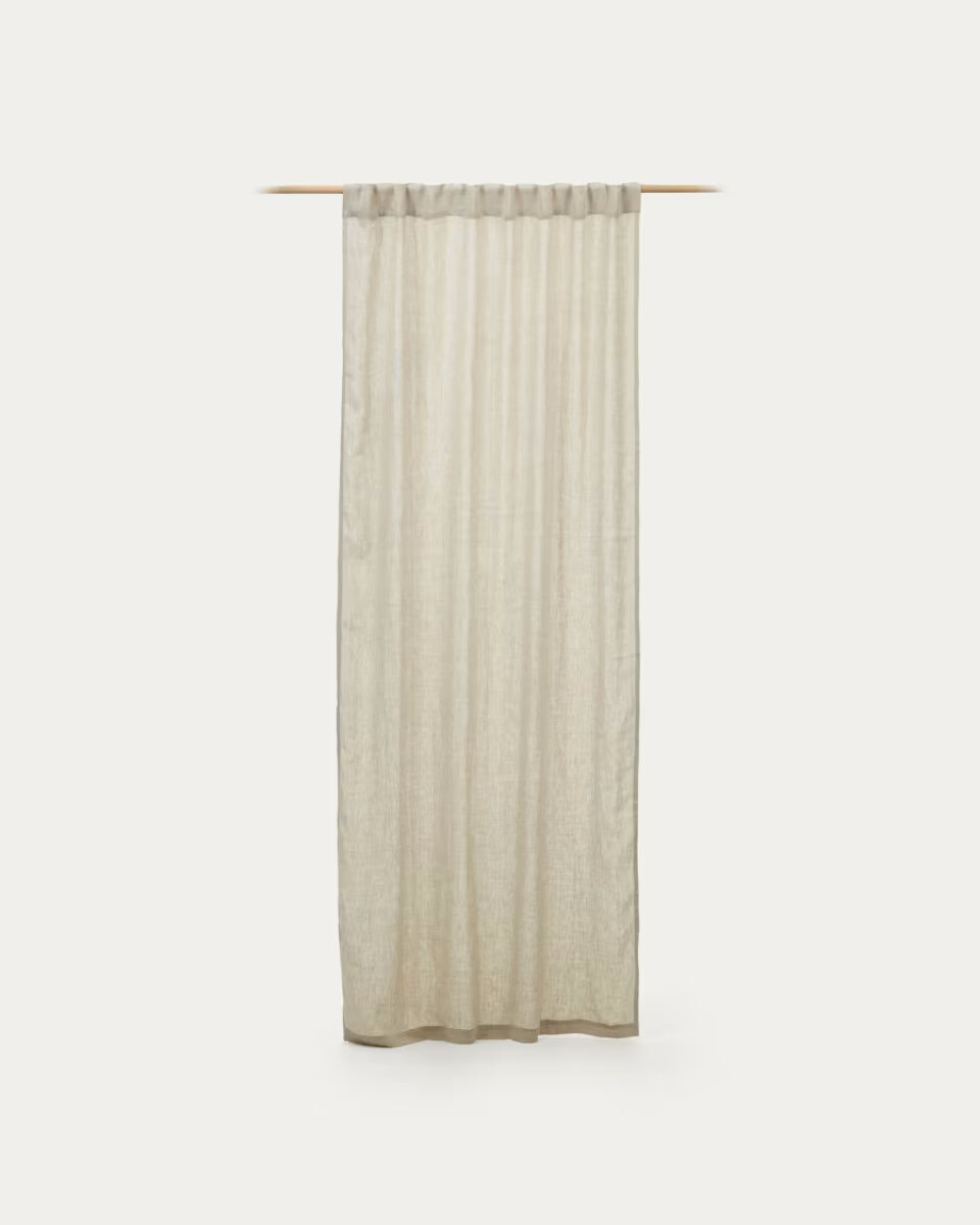 Malavella curtain 100% lino in beige 140 x 270 cm