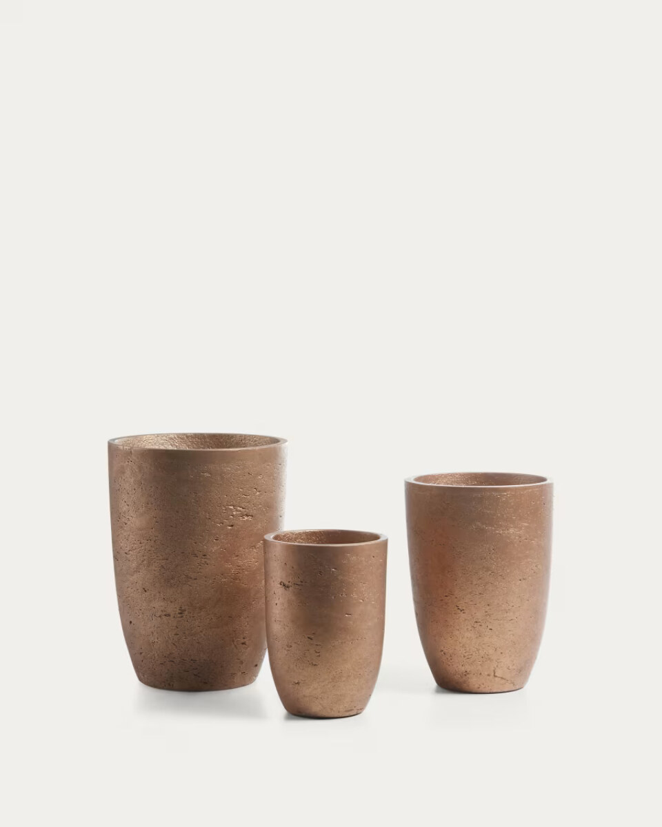 LOW set of 3 planters copper