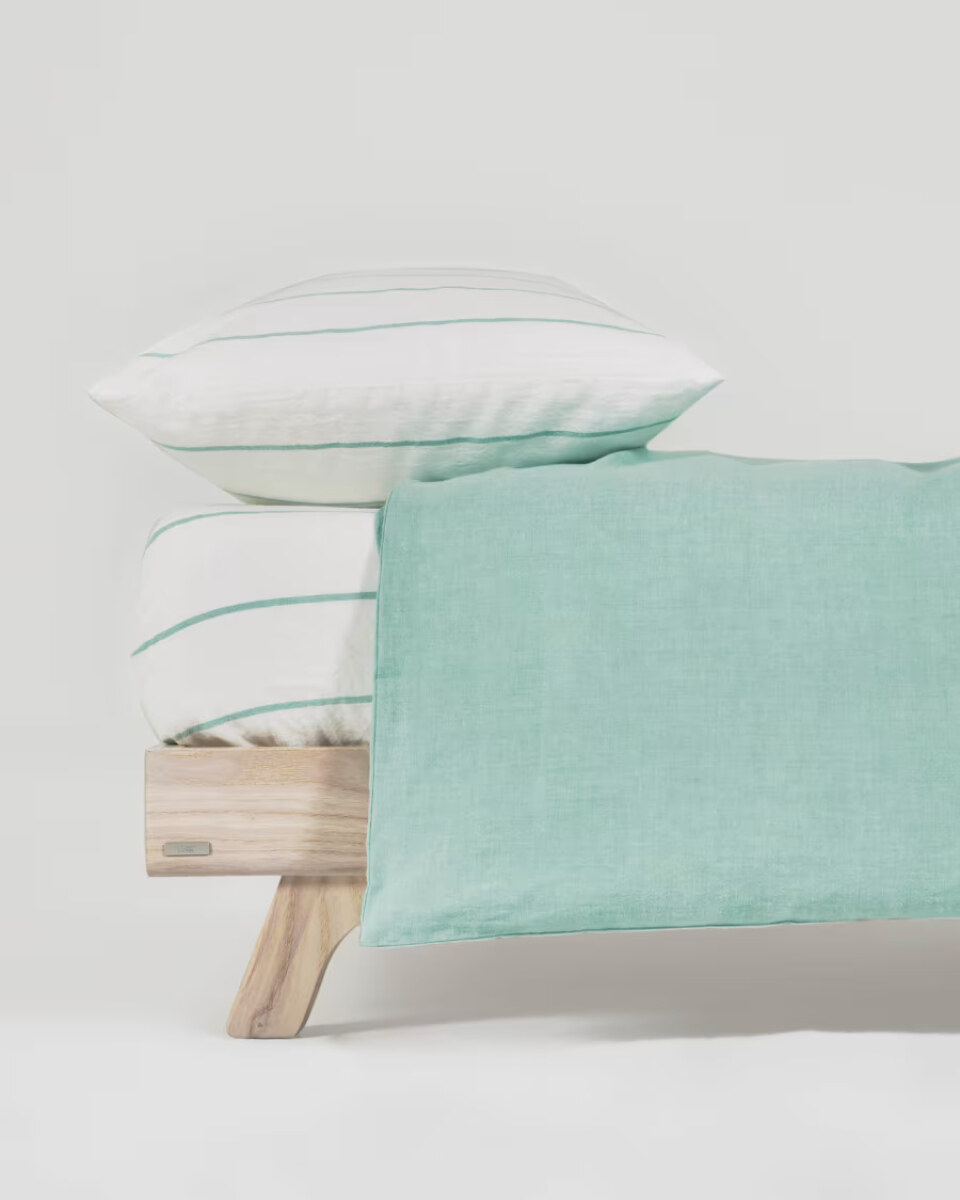 Gaitana duvet cover sheet & pillowcase set in turquoise GOTS-certified cotton 60 x 120 cm