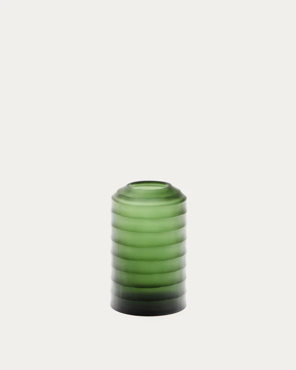 Bunce green. recycled-glass vase. 19.5 cm